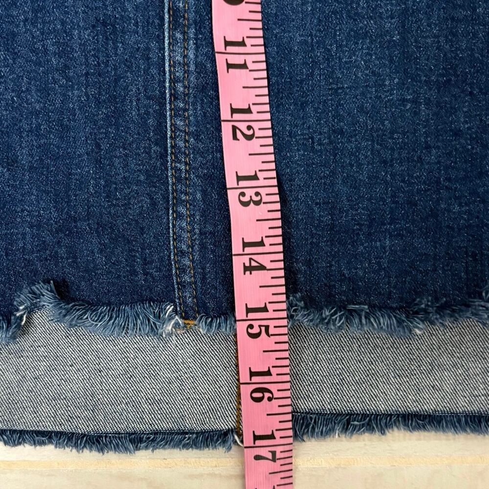 Madewell Denim Miniskirt Women’s Size 26 Medium Wash Step Hemline Side Slits - Picture 12 of 12